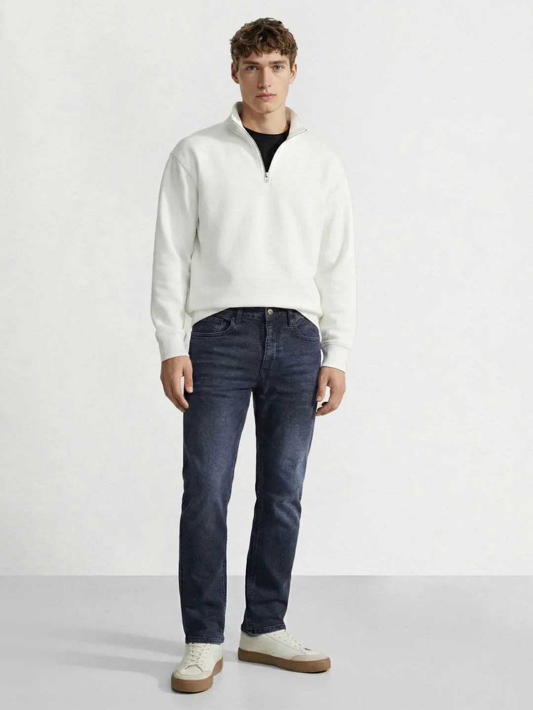 Men's Blue Slim Fit Solid Casual Jeans - Image 3