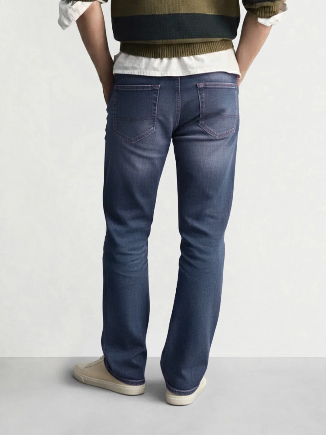 Men's Blue Slim Fit Solid Casual Jeans - Image 2