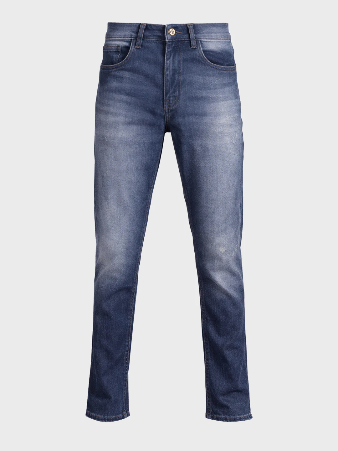 Men's Blue Slim Fit Solid Casual Jeans - Image 4