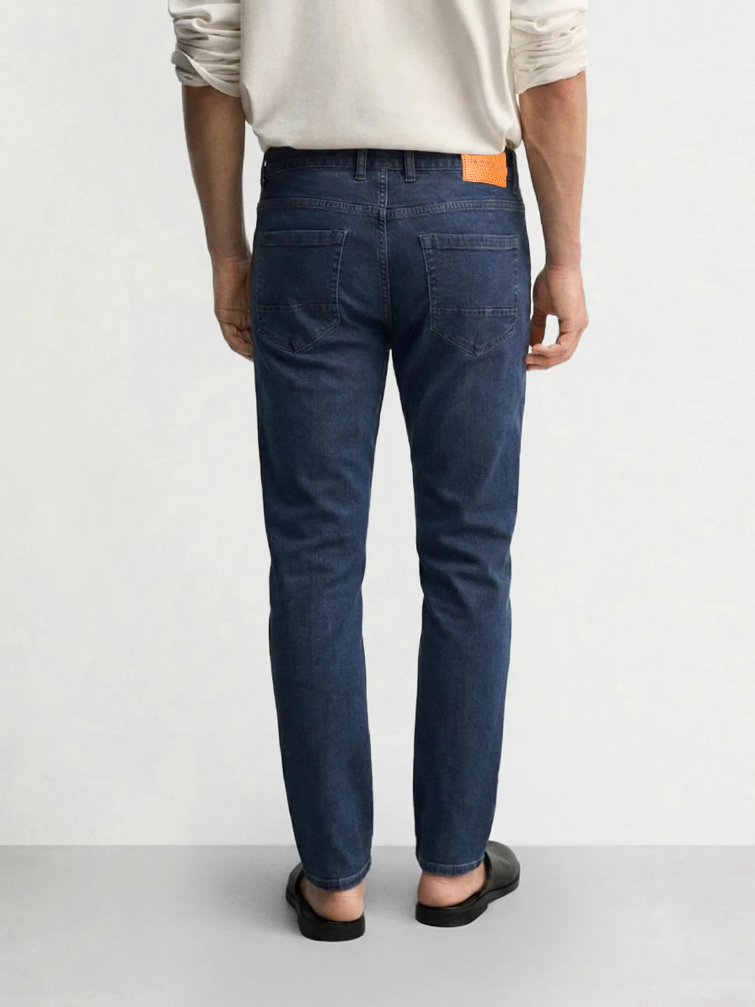 Men's Blue Slim Fit Solid Casual Jeans - Image 2