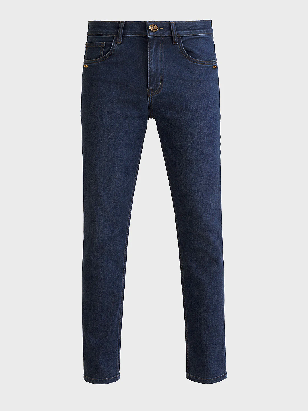 Men's Blue Slim Fit Solid Casual Jeans - Image 5