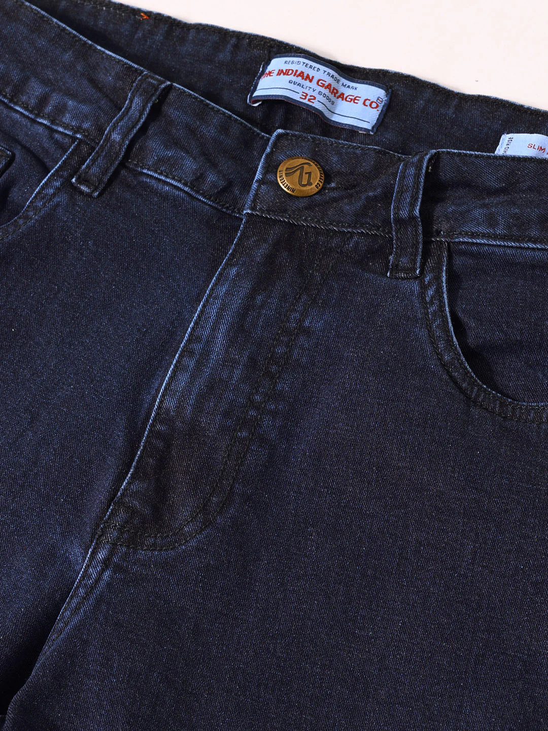 Men's Blue Slim Fit Solid Casual Jeans - Image 7