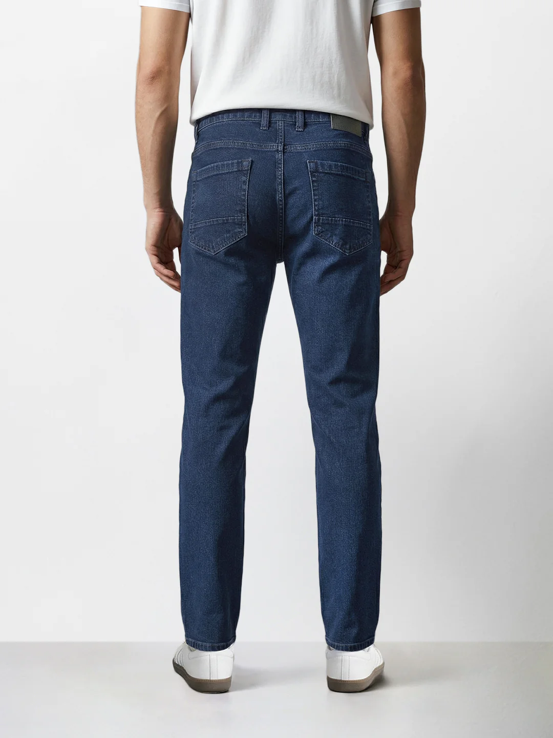 Men's Blue Slim Fit Solid Casual Jeans - Image 4