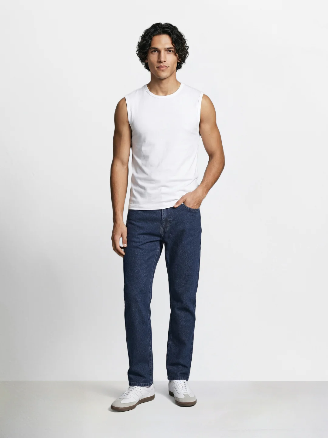 Men's Blue Slim Fit Solid Casual Jeans - Image 5