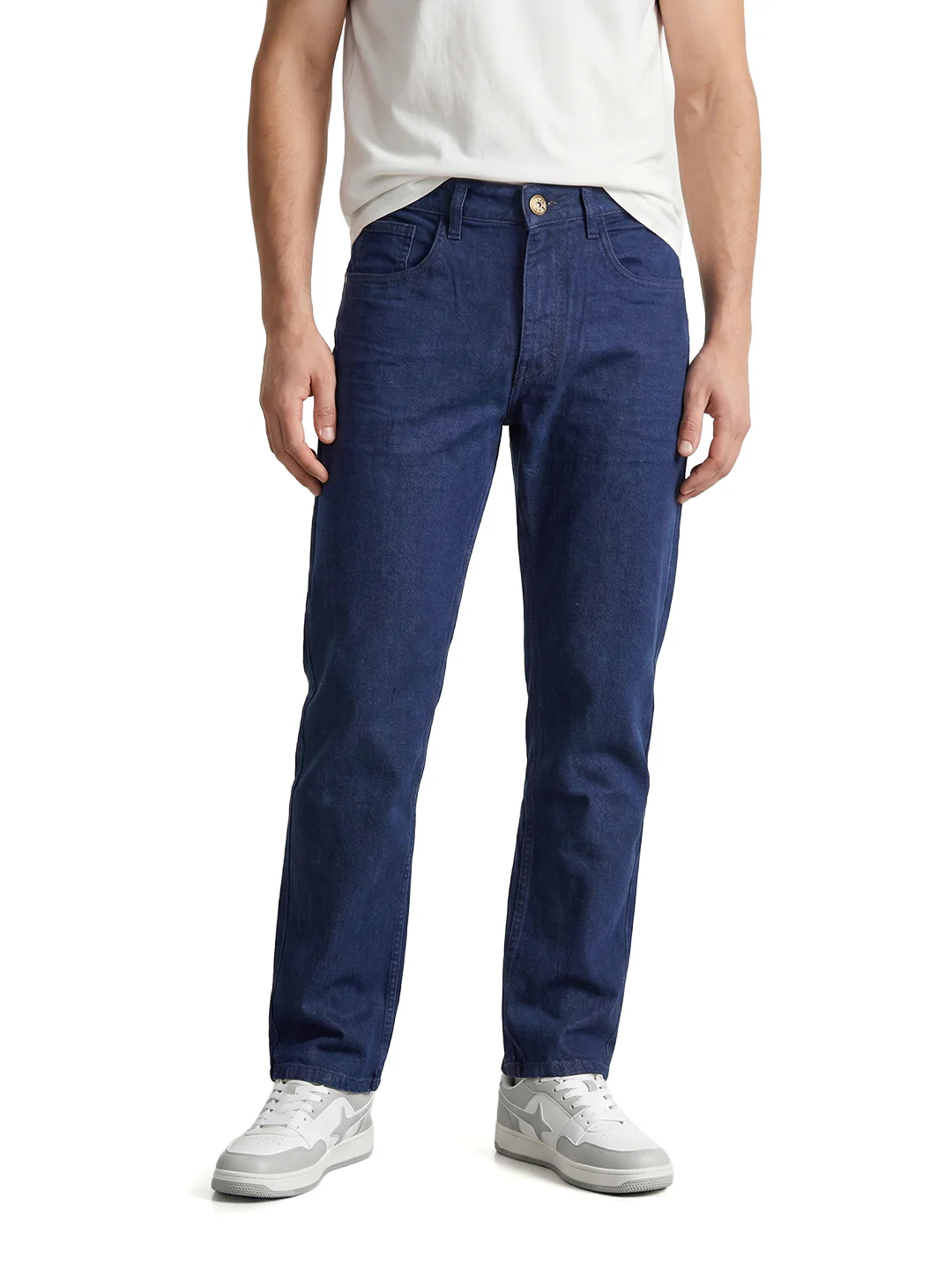 Men's Blue Slim Fit Solid Casual Jeans - Image 2