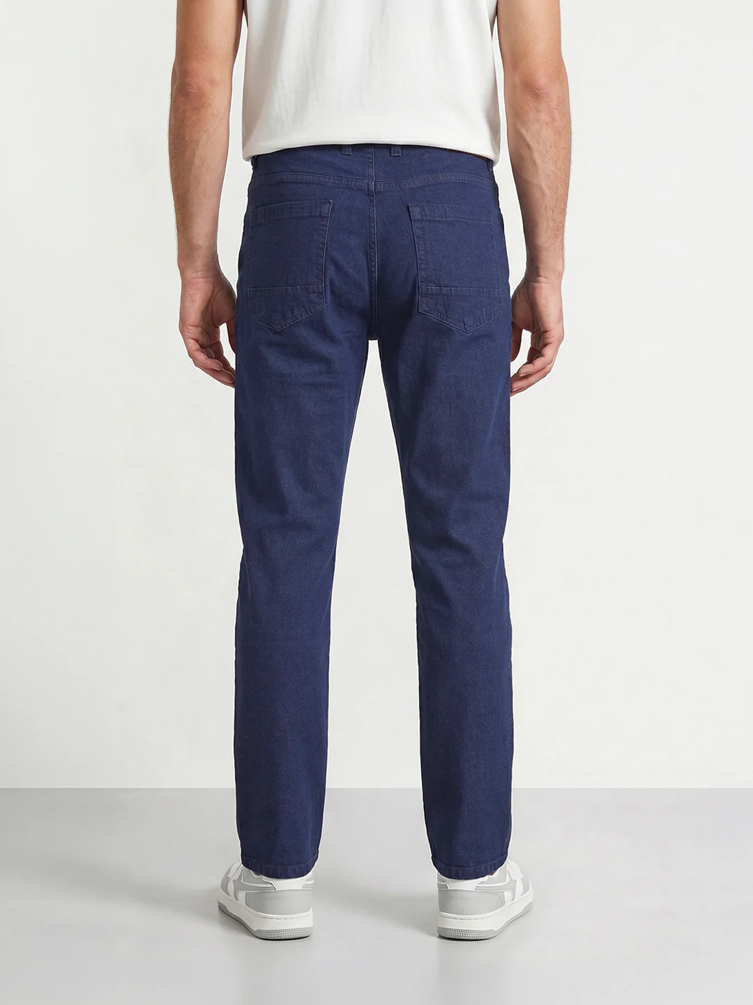 Men's Blue Slim Fit Solid Casual Jeans - Image 4