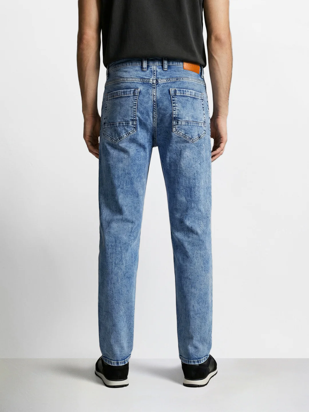 Men's Blue Slim Fit Solid Casual Jeans - Image 3