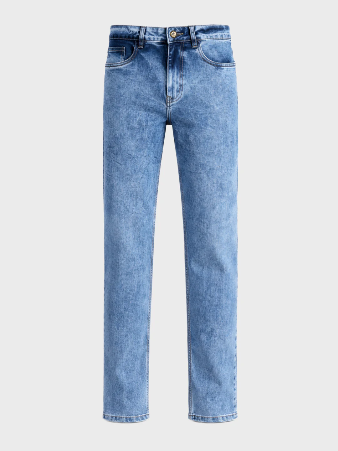Men's Blue Slim Fit Solid Casual Jeans - Image 5