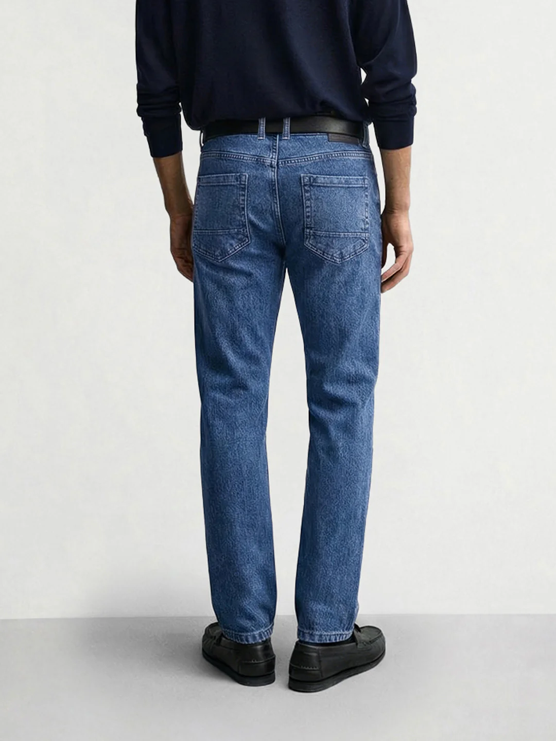 Men's Blue Slim Fit Solid Casual Jeans - Image 2