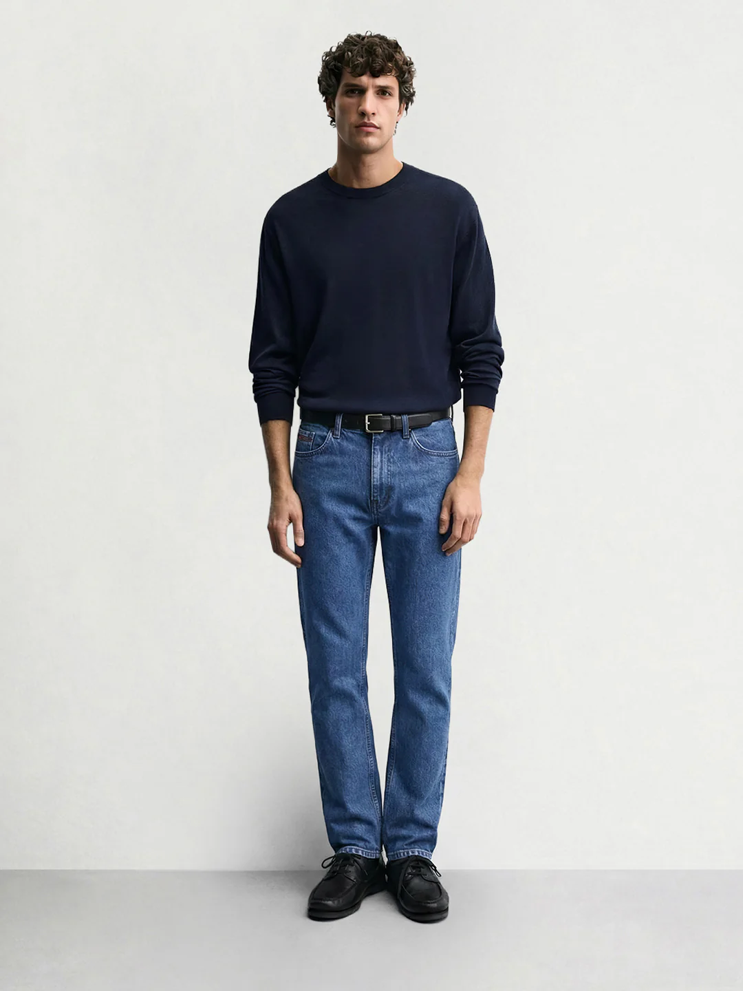 Men's Blue Slim Fit Solid Casual Jeans - Image 3