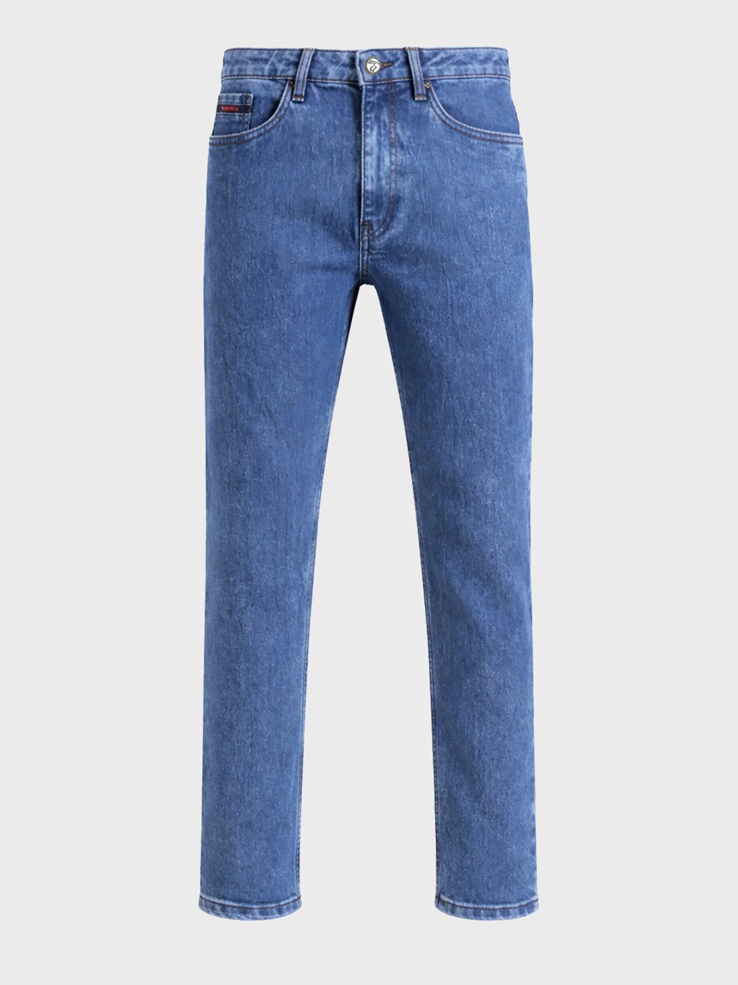 Men's Blue Slim Fit Solid Casual Jeans - Image 5