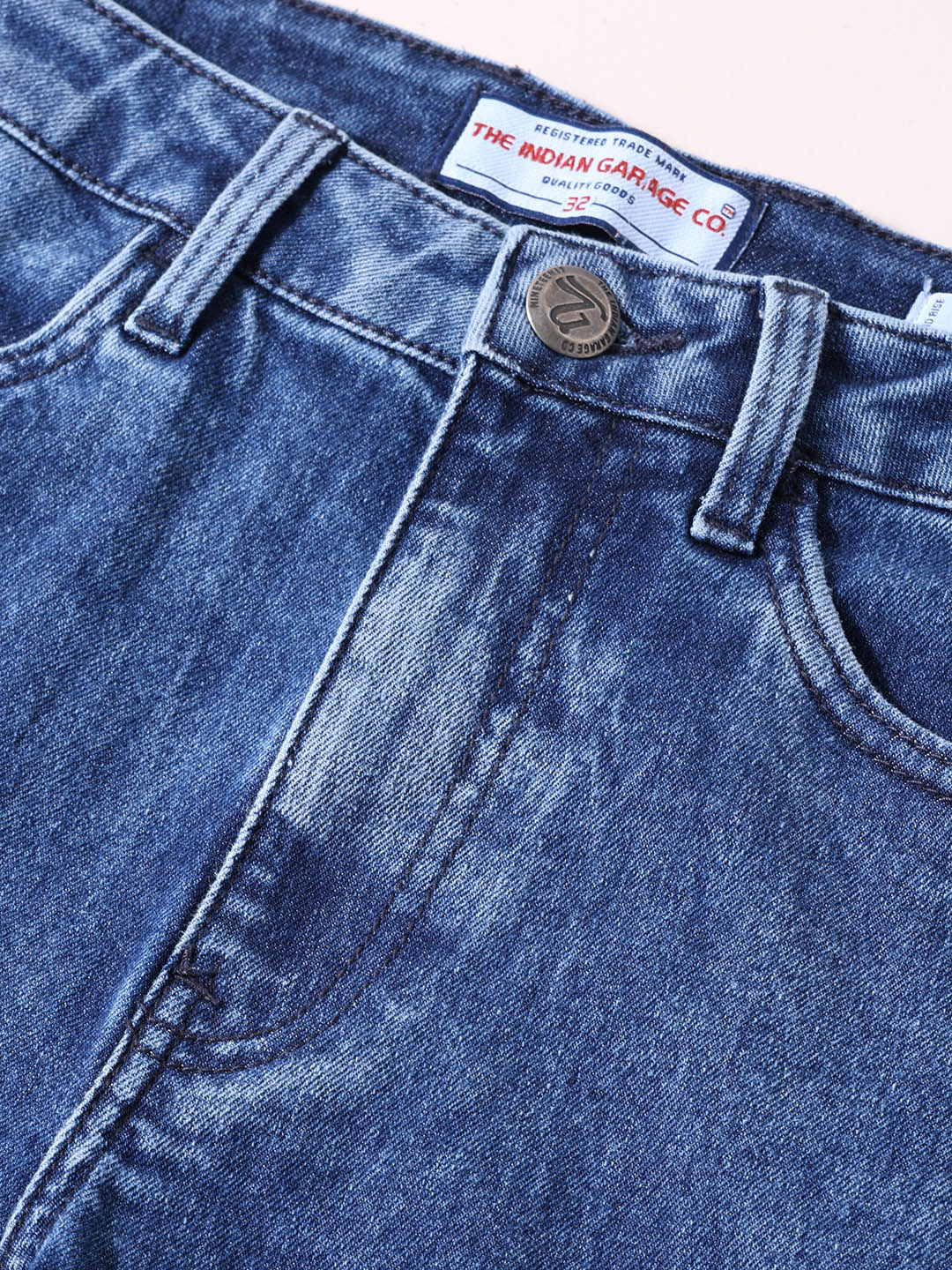 Men's Blue Slim Fit Solid Casual Jeans - Image 7