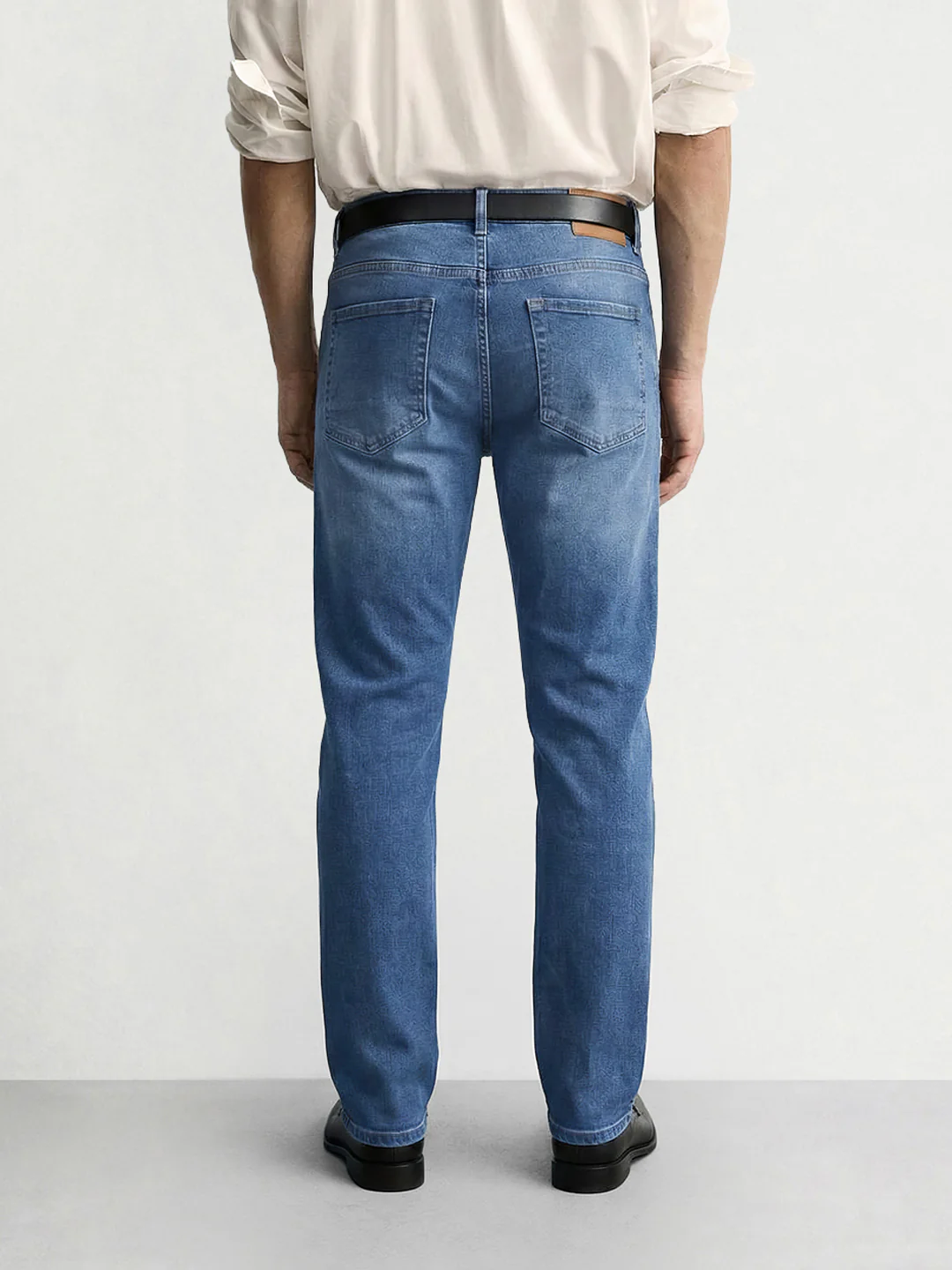 Men's Blue Slim Fit Solid Casual Jeans - Image 2
