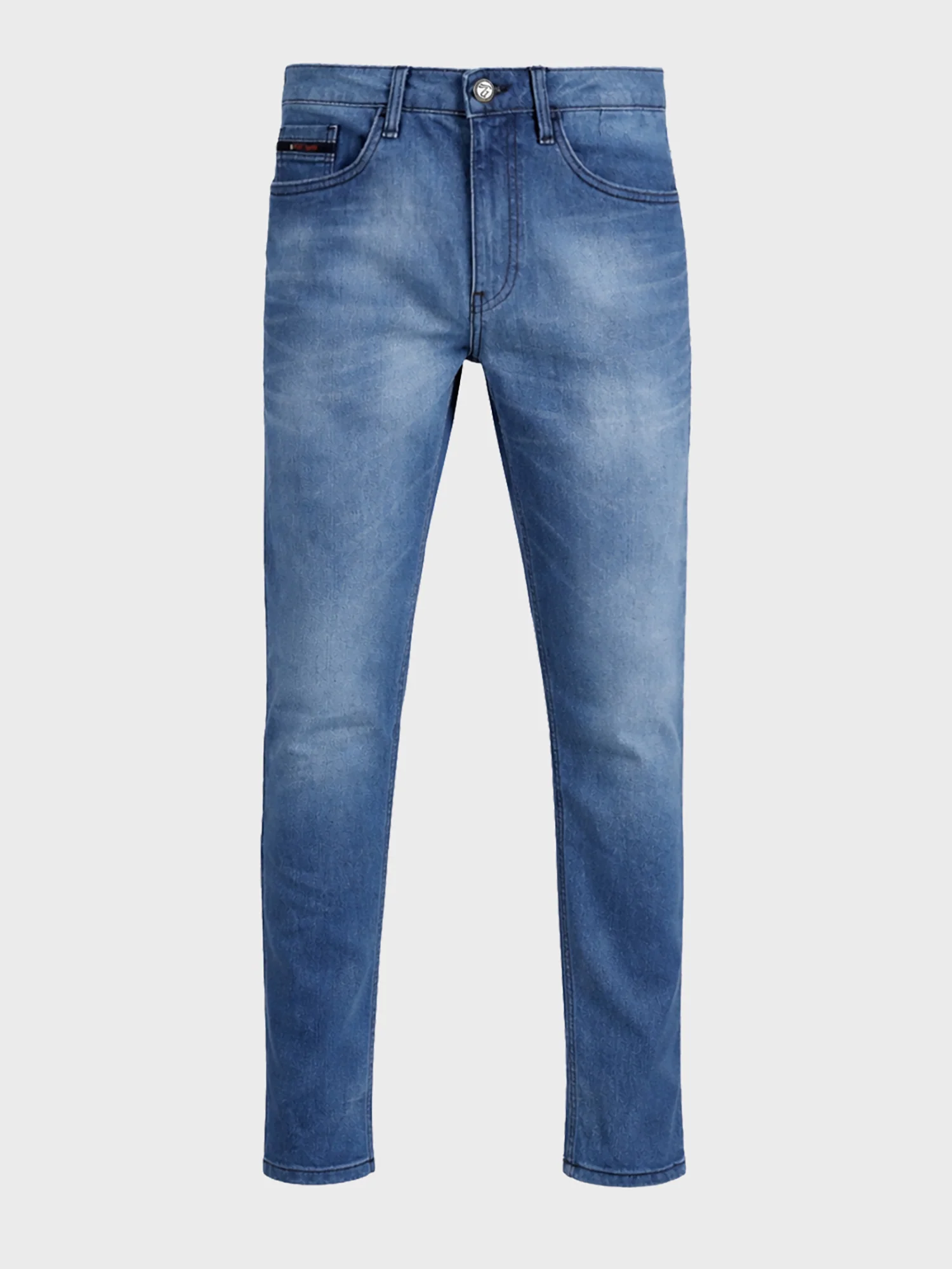 Men's Blue Slim Fit Solid Casual Jeans - Image 5