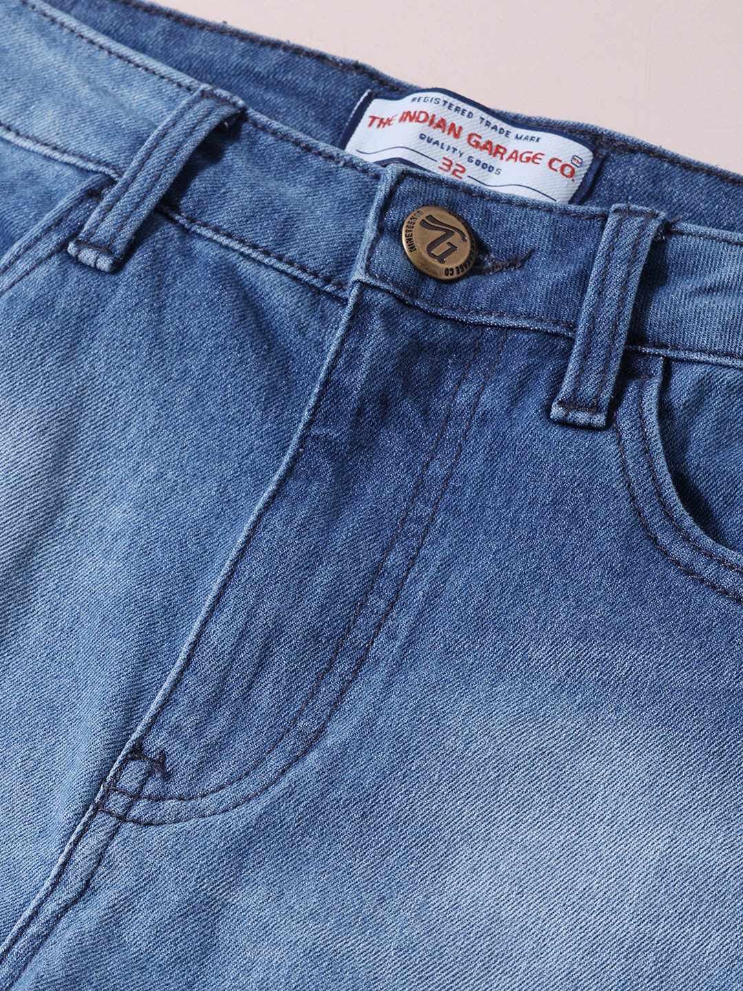 Men's Blue Slim Fit Solid Casual Jeans - Image 7
