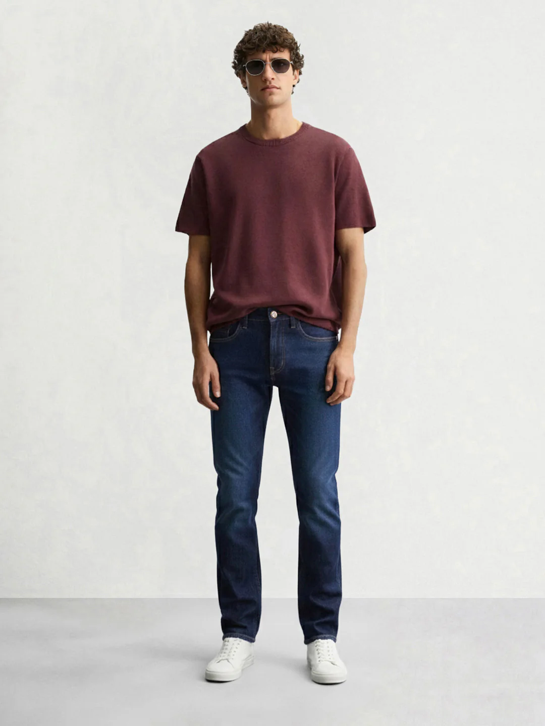 Men's Blue Slim Fit Solid Casual Jeans - Image 3