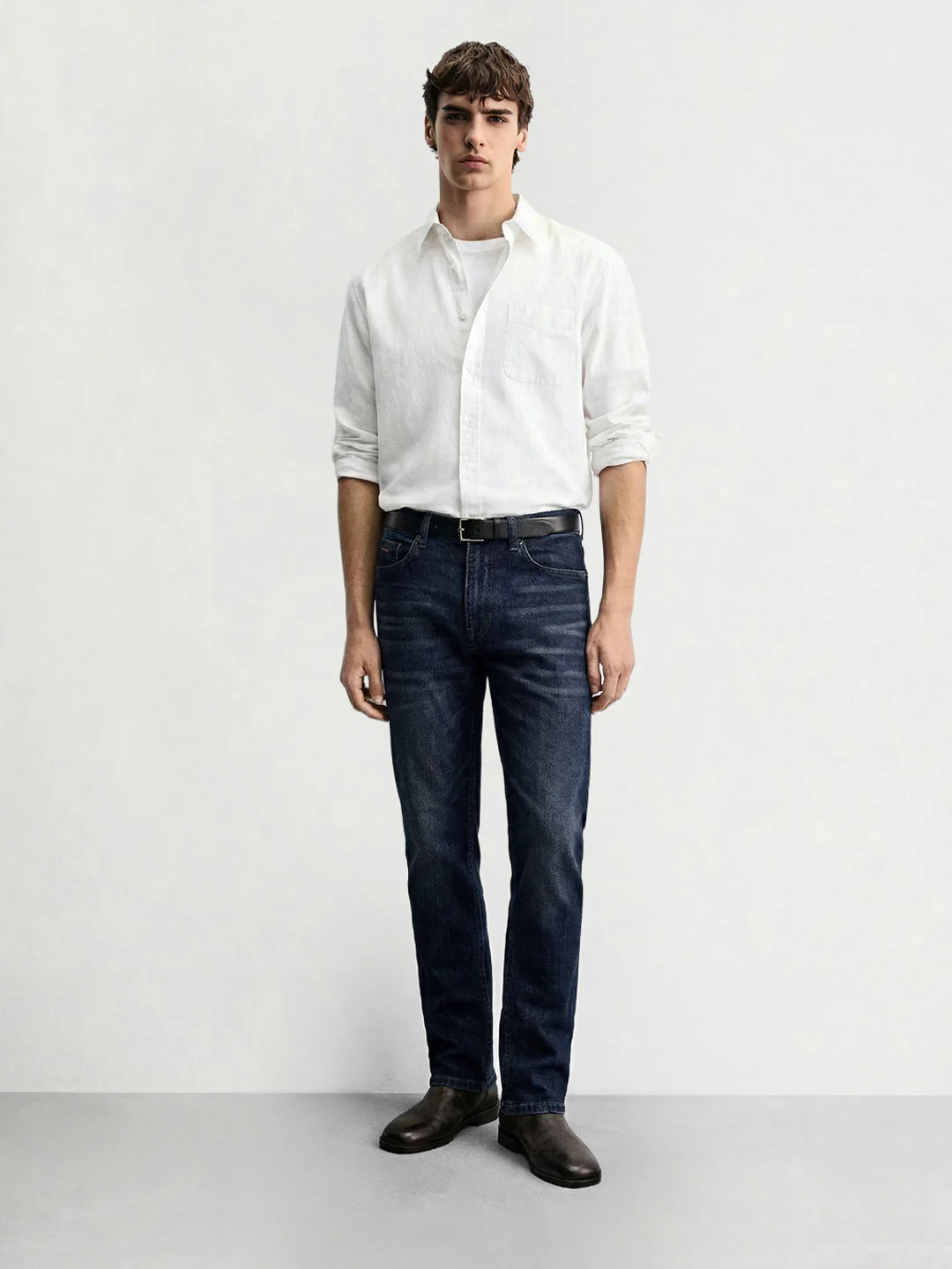 Men's Blue Slim Fit Solid Casual Jeans - Image 3