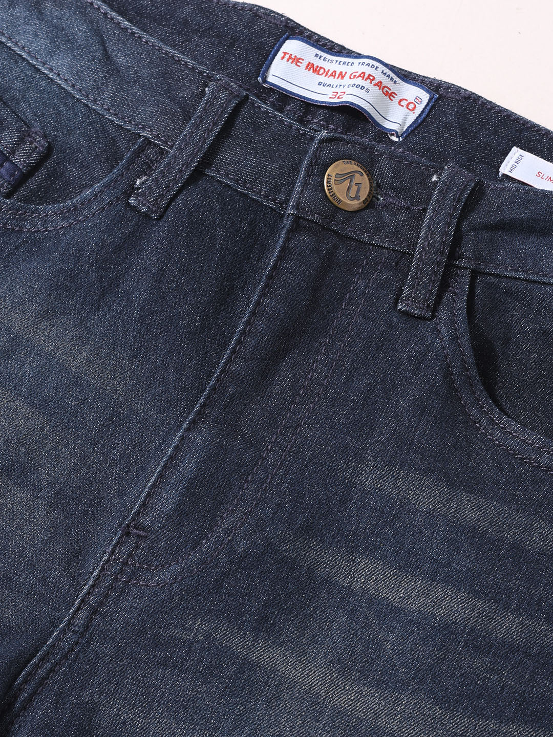 Men's Blue Slim Fit Solid Casual Jeans - Image 7