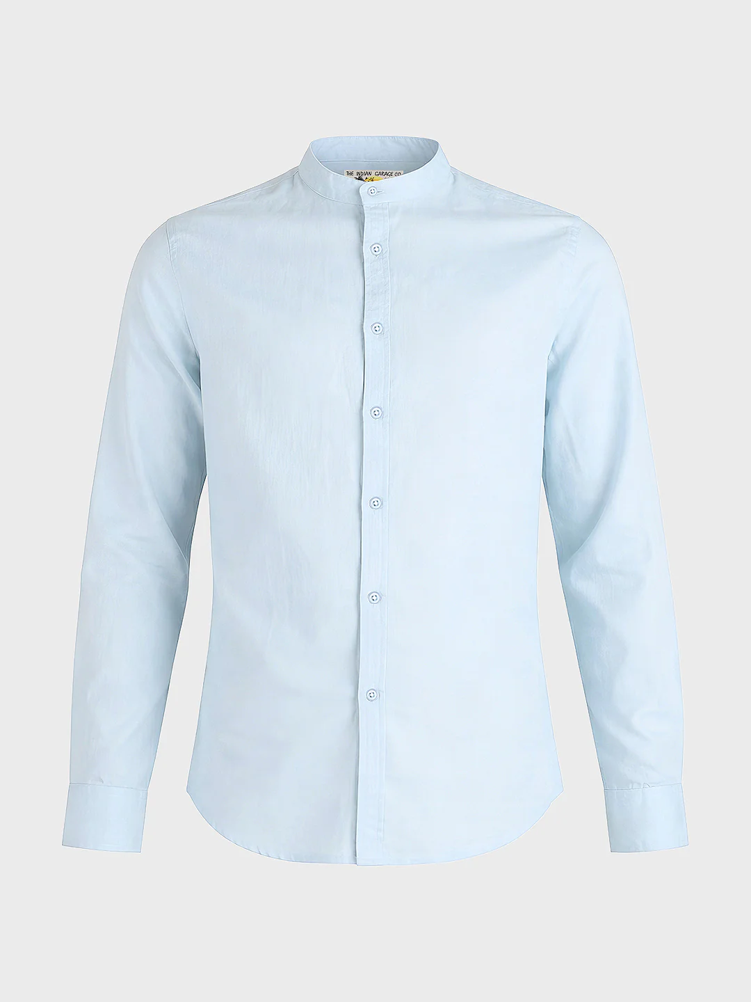Men's Blue Slim Fit Solid Casual Shirts - Image 4