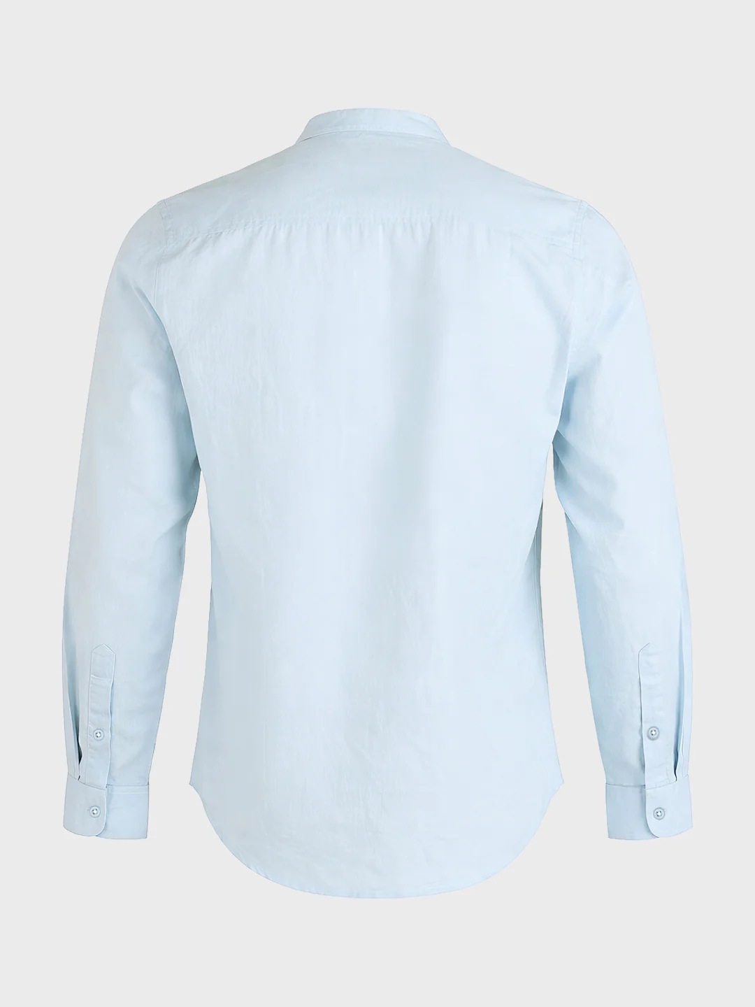 Men's Blue Slim Fit Solid Casual Shirts - Image 5