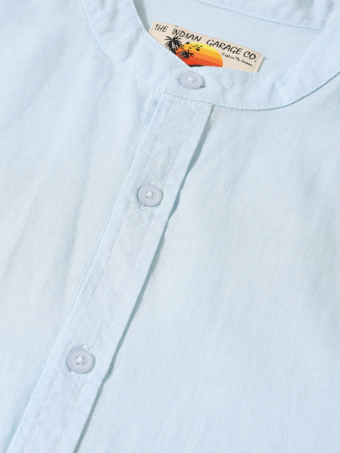Men's Blue Slim Fit Solid Casual Shirts - Image 6