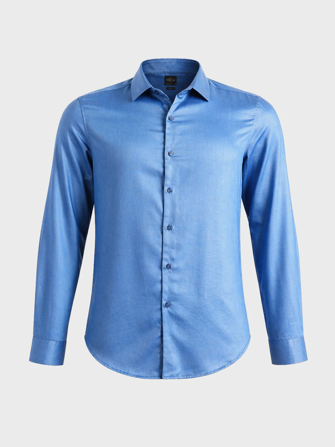 Men's Blue Slim Fit Solid Casual Shirts - Image 6