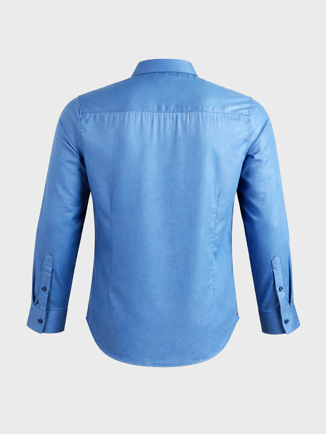 Men's Blue Slim Fit Solid Casual Shirts - Image 7