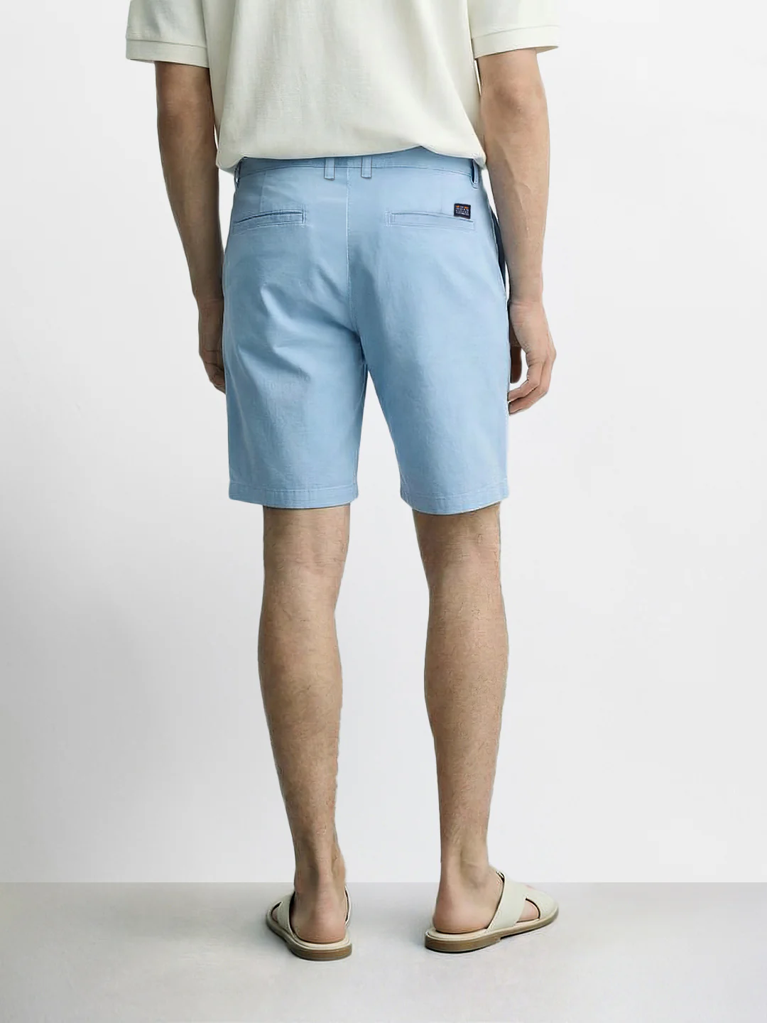 Men's Blue Slim Fit Solid Casual Shorts - Image 2