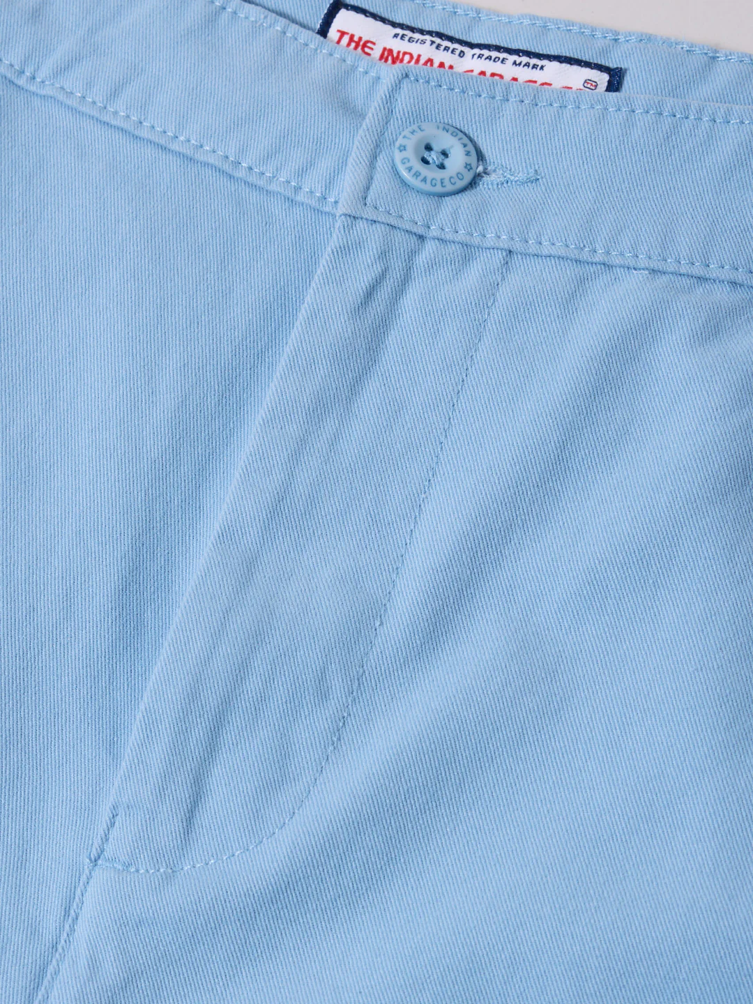 Men's Blue Slim Fit Solid Casual Shorts - Image 7