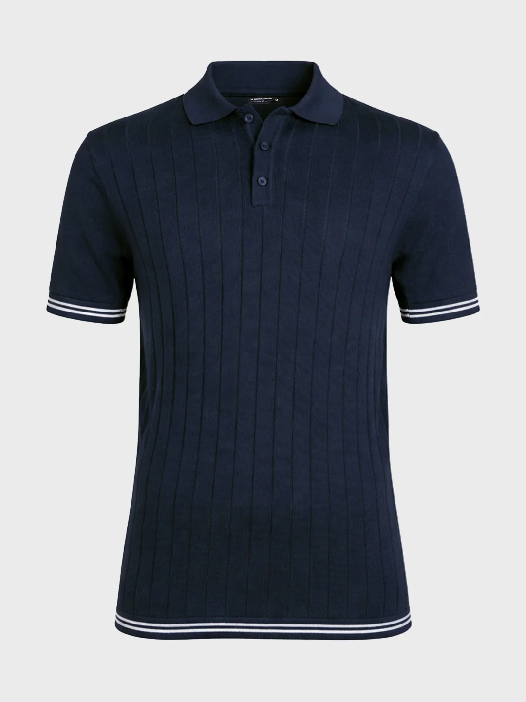 Men's Blue Slim Fit Solid Flat Knit T-Shirt - Image 5