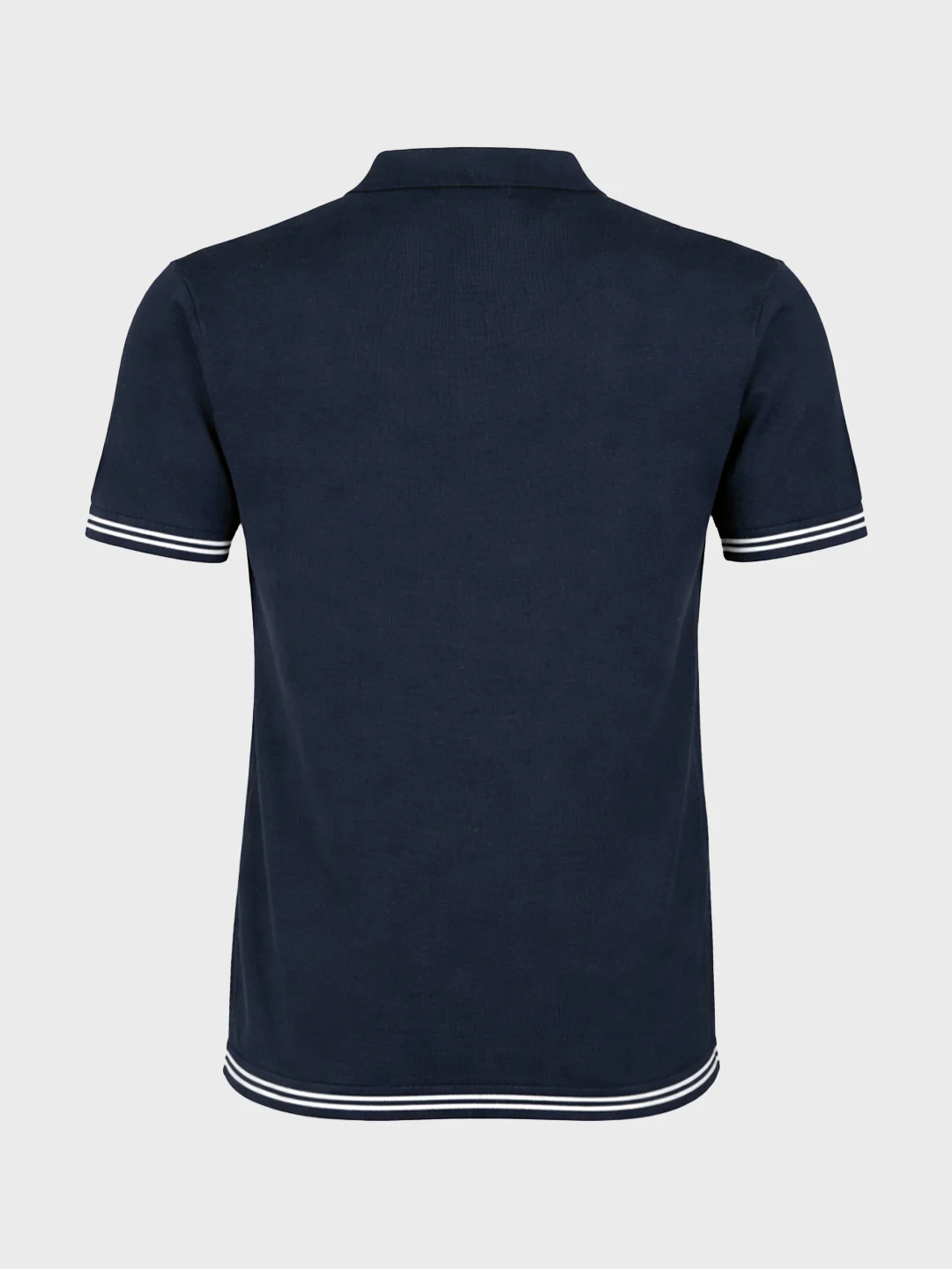 Men's Blue Slim Fit Solid Flat Knit T-Shirt - Image 6