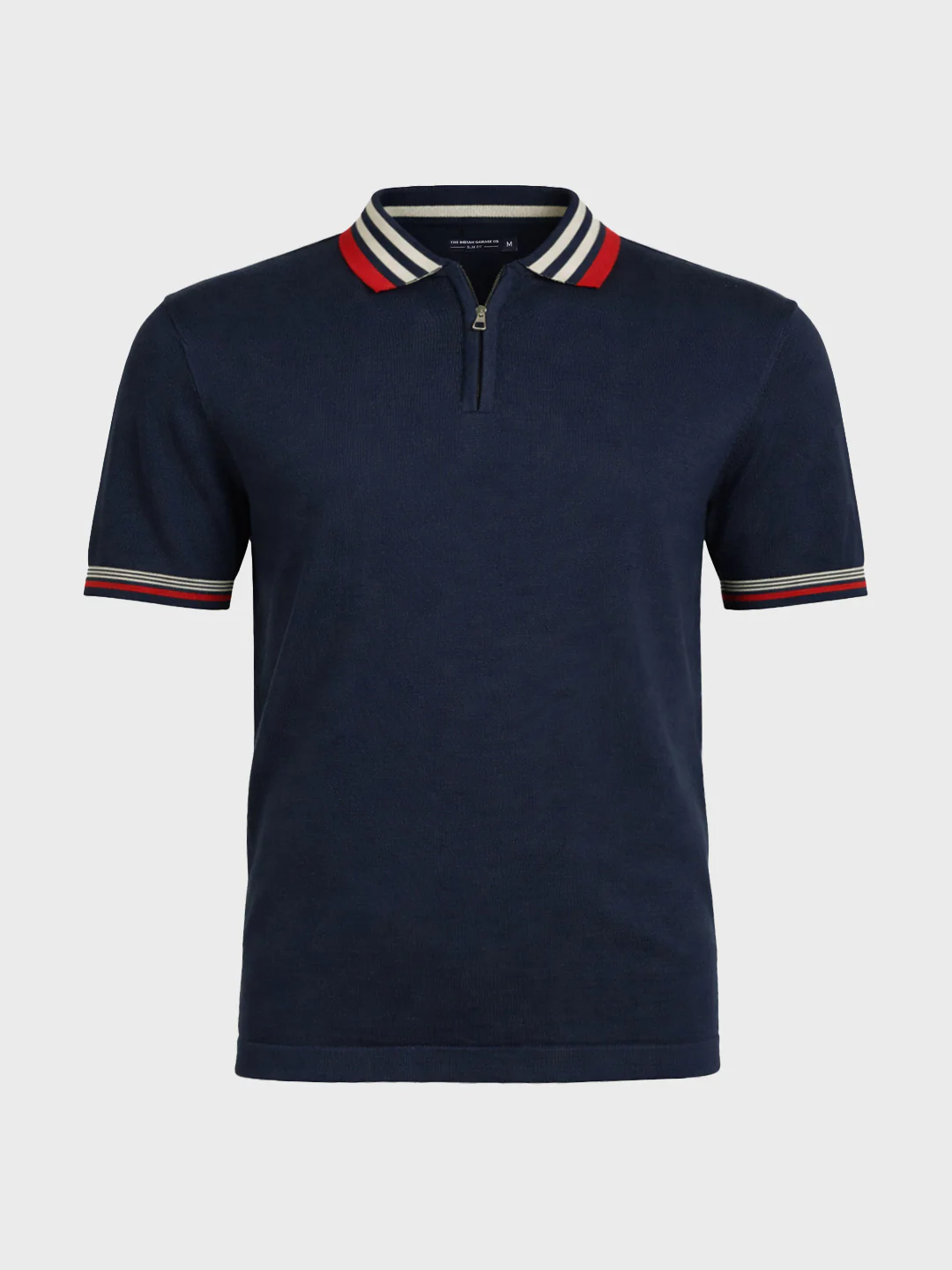 Men's Blue Slim Fit Solid Flat Knit T-Shirt - Image 5