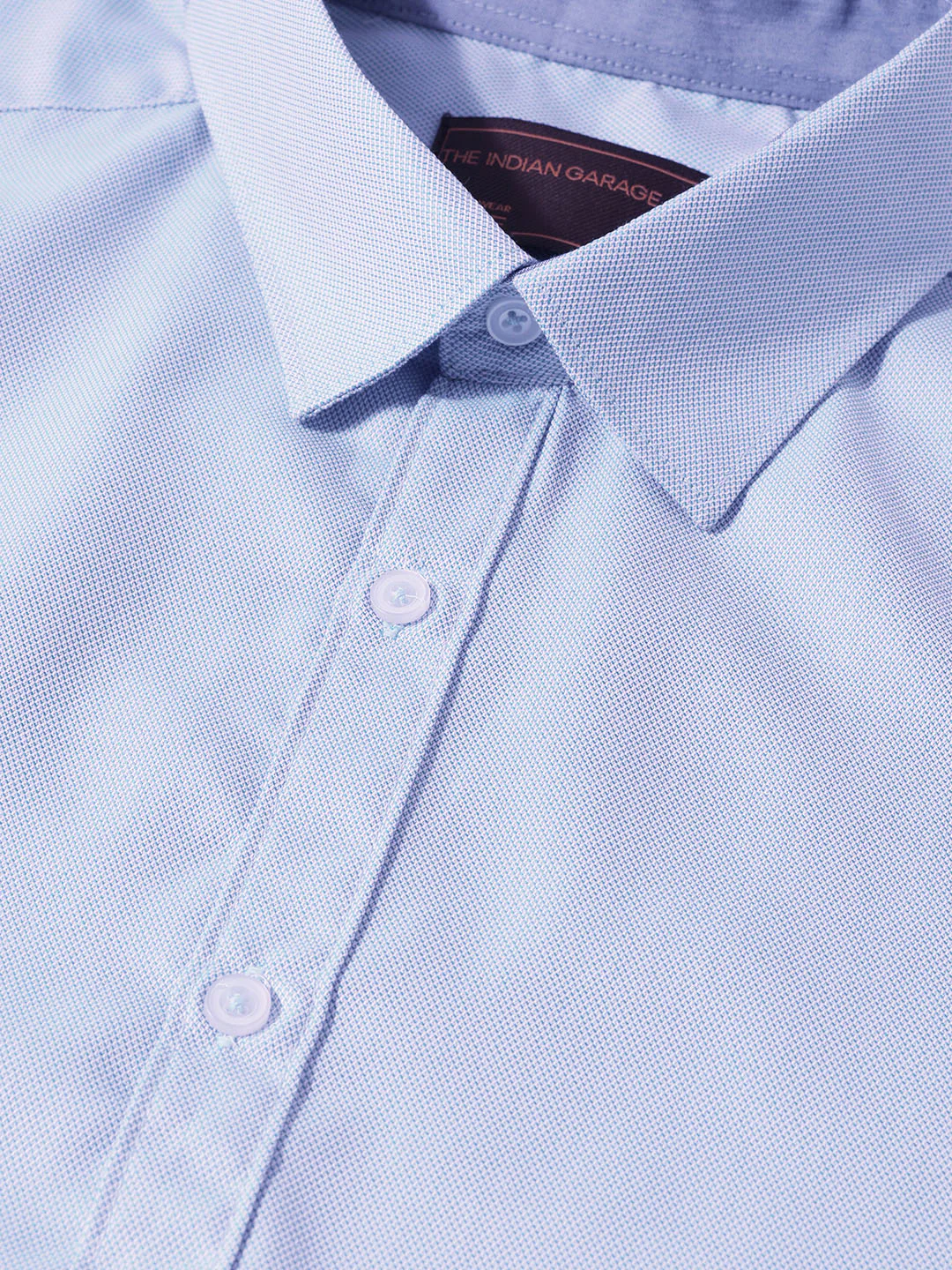 Men's Blue Slim Fit Solid Formal Shirt - Image 6