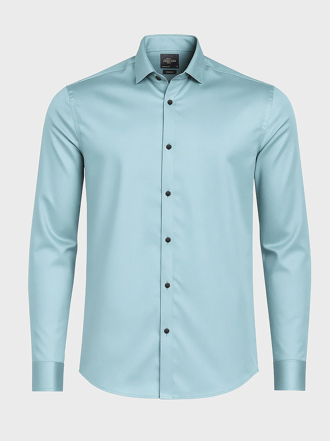 Men's Blue Slim Fit Solid Party Wear Shirt - Image 3
