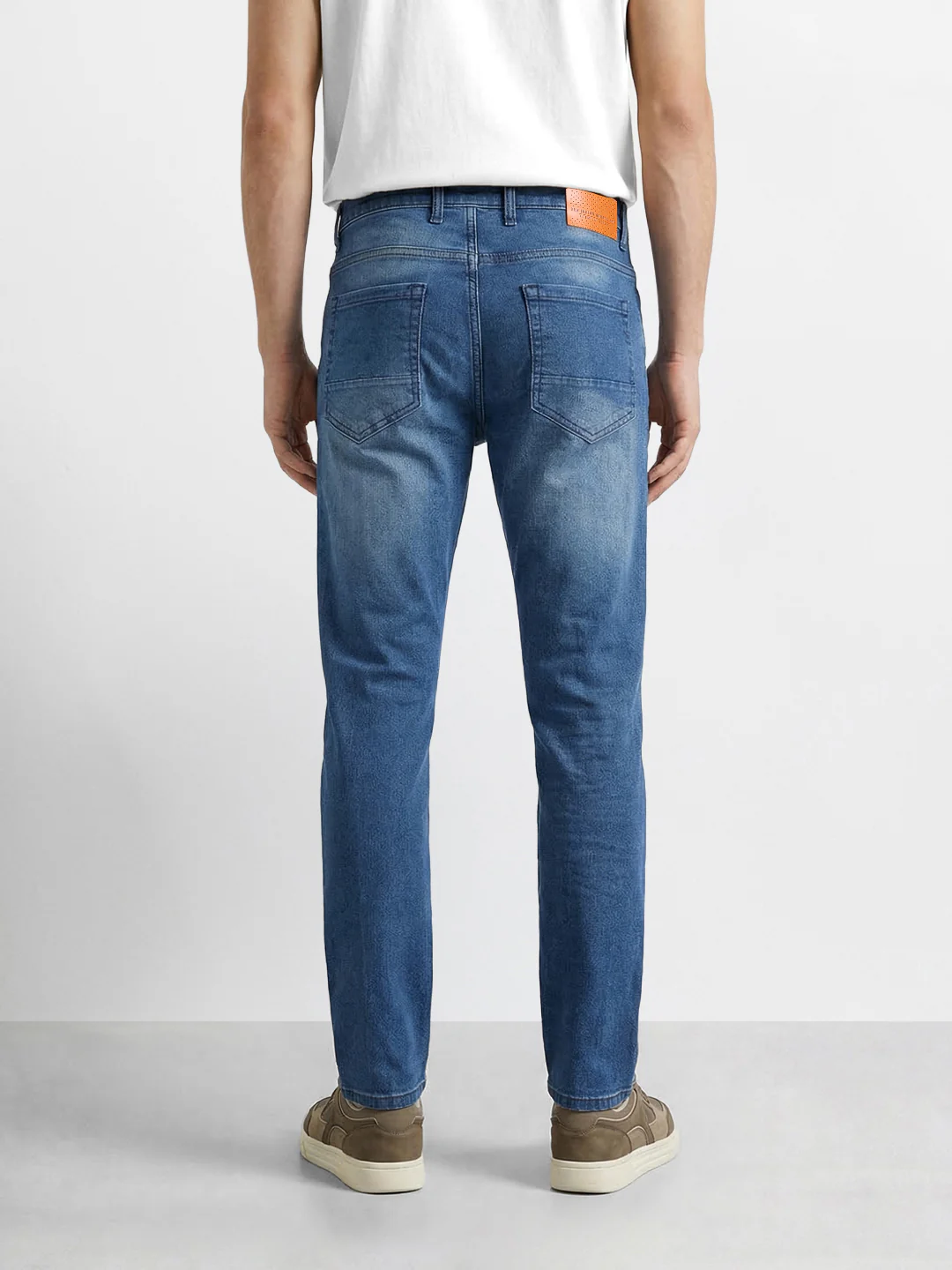 Men's Blue Slim Fit Solid Street Jeans - Image 4
