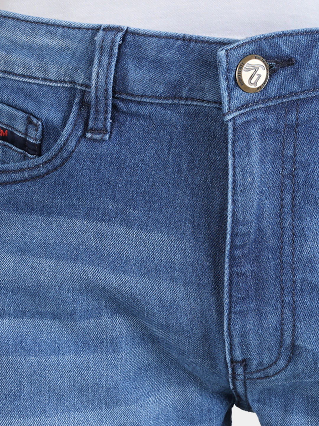 Men's Blue Slim Fit Solid Street Jeans - Image 8