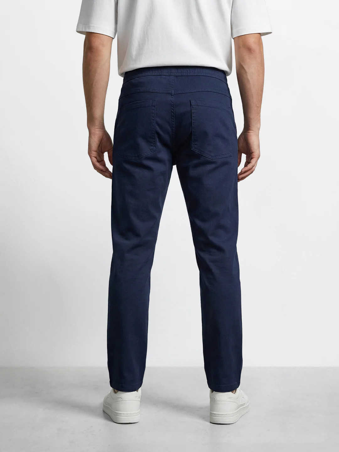 Men's Blue Slim Fit Solid Utility Cargo - Image 4