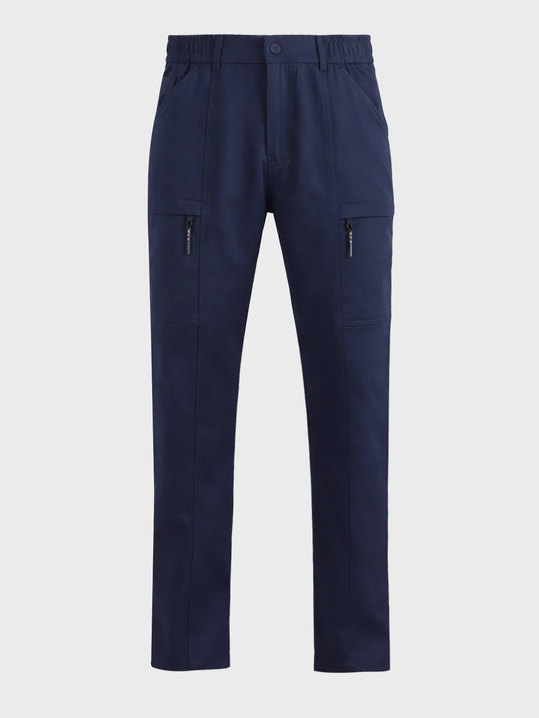 Men's Blue Slim Fit Solid Utility Cargo - Image 6