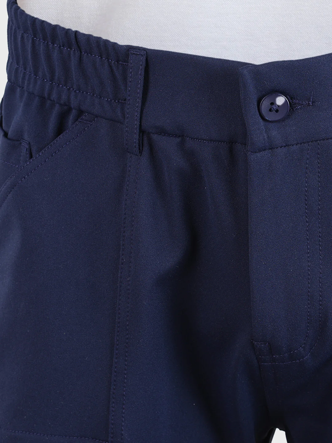 Men's Blue Slim Fit Solid Utility Cargo - Image 8