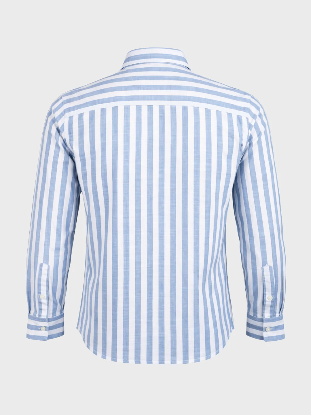 Men's Blue Slim Fit Striped Casual Shirt - Image 7