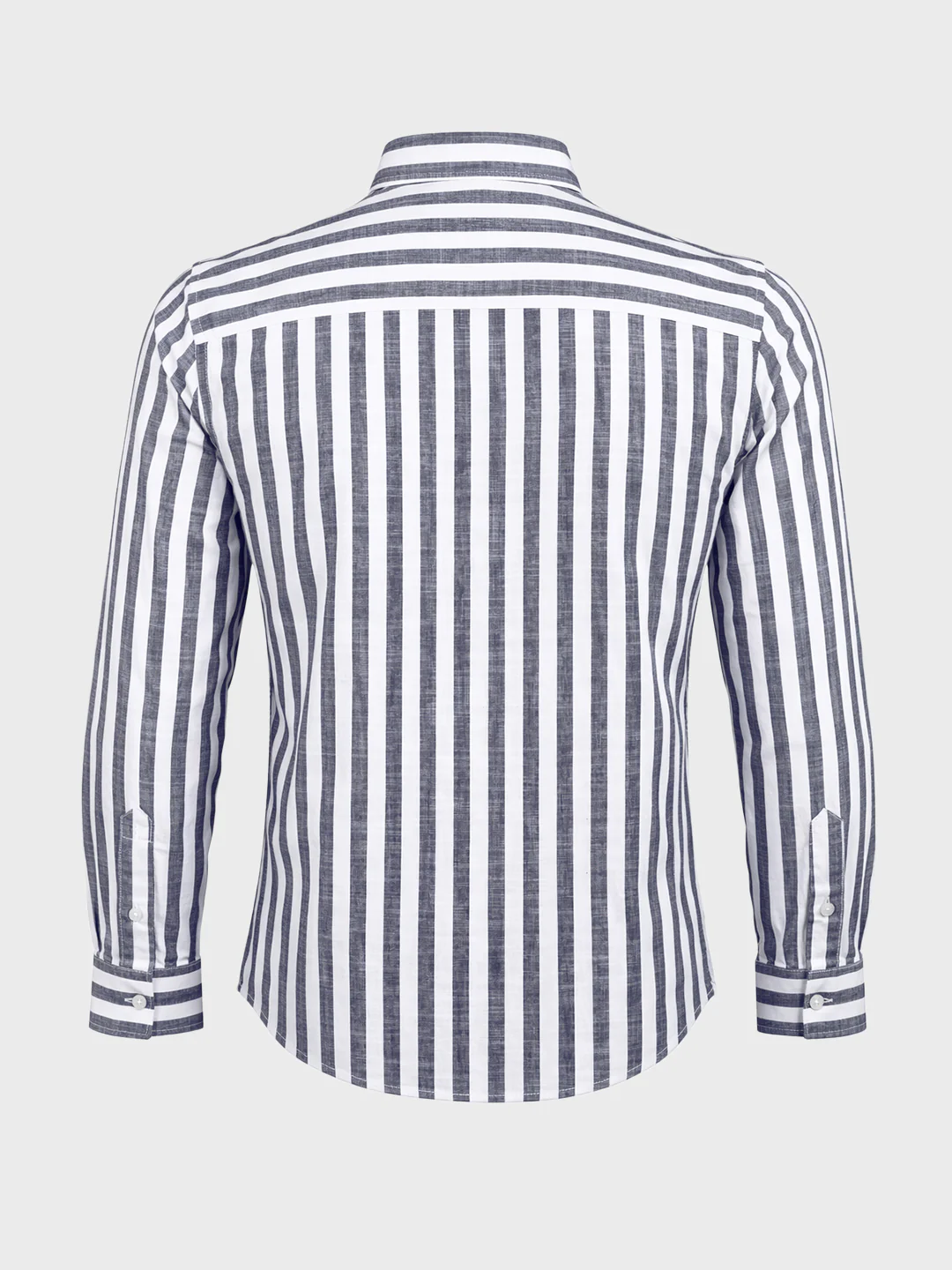 Men's Blue Slim Fit Striped Casual Shirt - Image 7