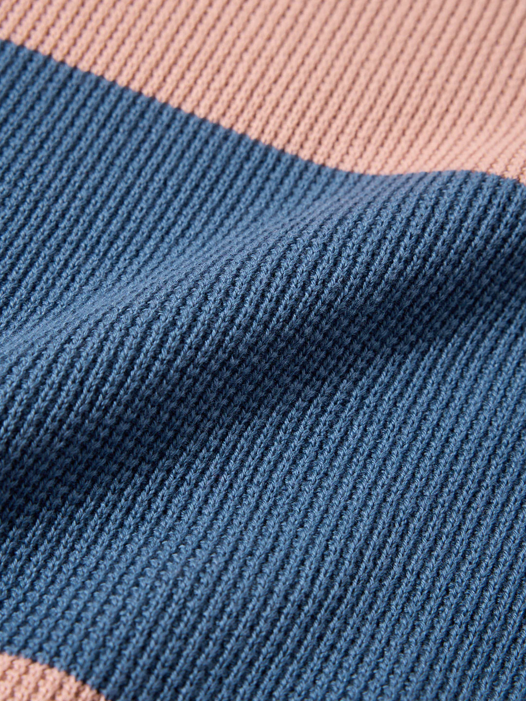 Men's Blue Slim Fit Striped Flat Knit T-Shirt - Image 7