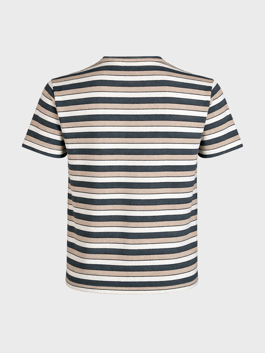 Men's Blue Slim Fit Striped Casual T-Shirt - Image 7