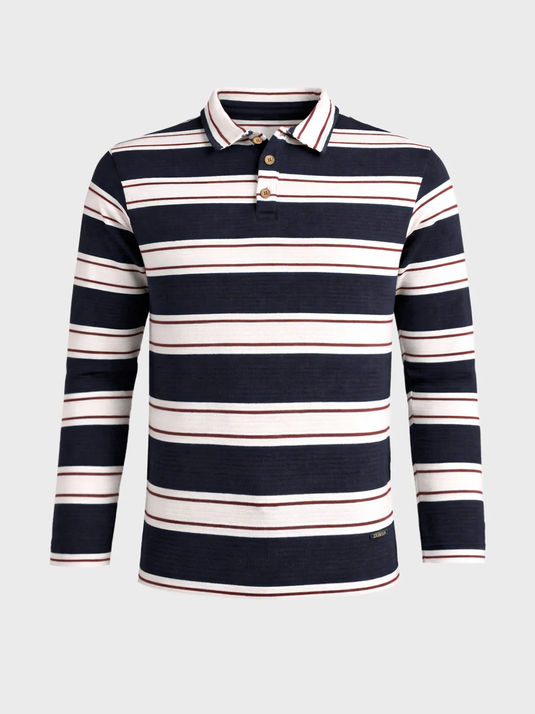 Men's Blue Slim Fit Striped Casual T-Shirt - Image 6