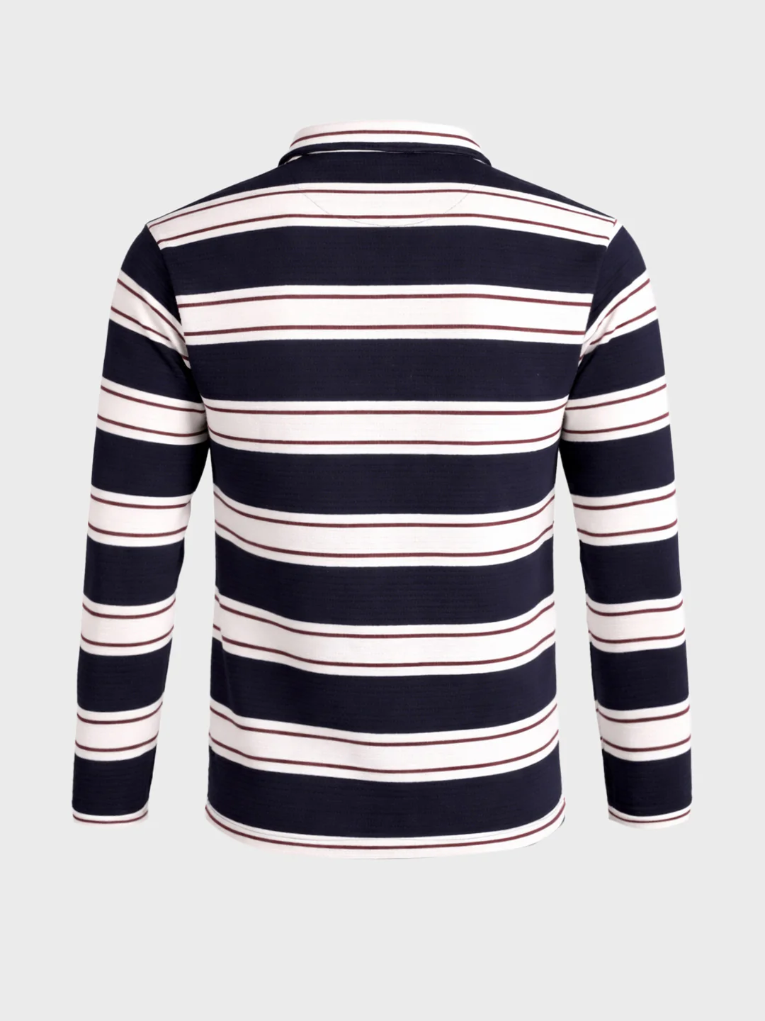 Men's Blue Slim Fit Striped Casual T-Shirt - Image 7