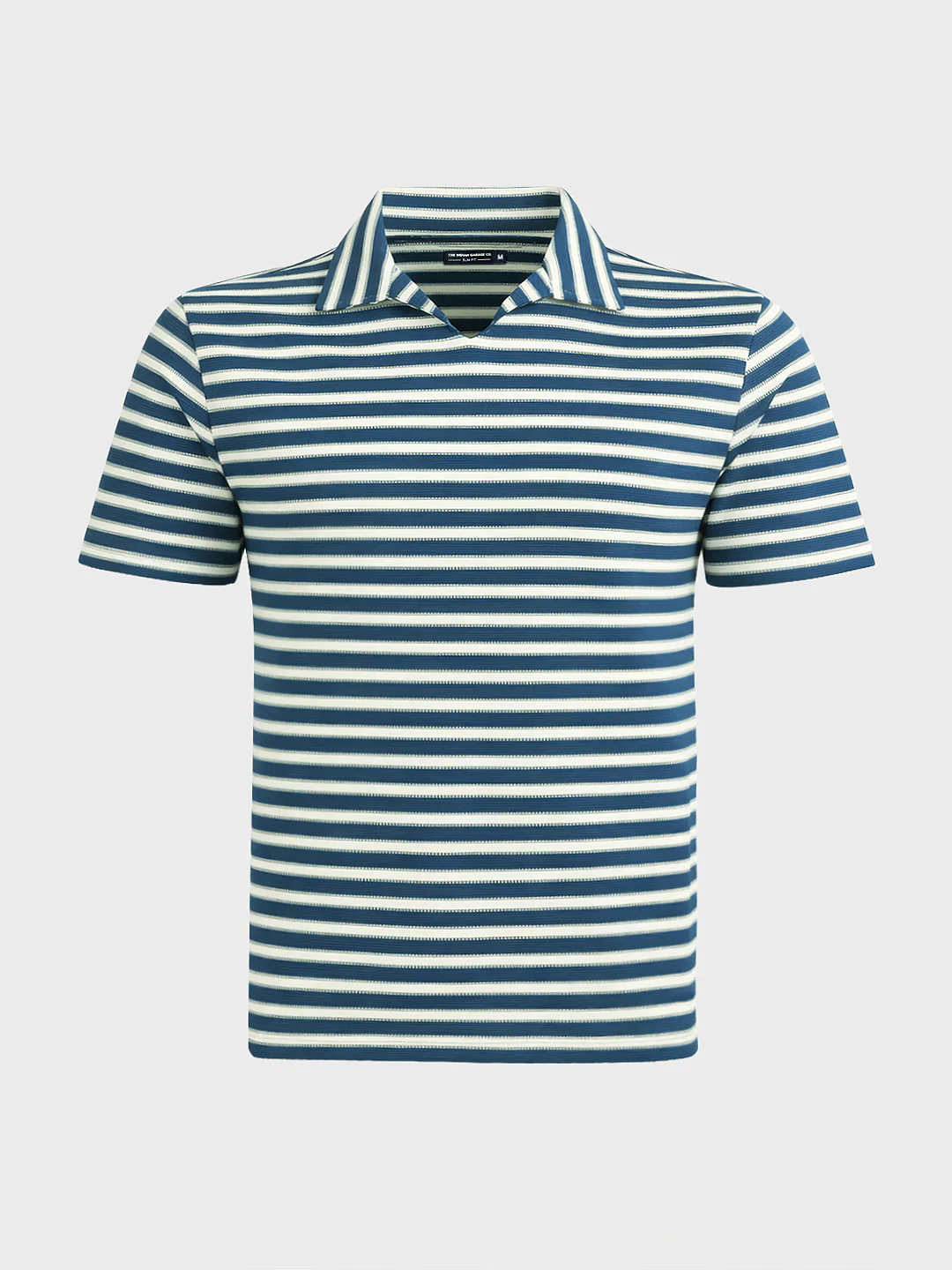 Men's Blue Slim Fit Striped Casual T-Shirt - Image 5