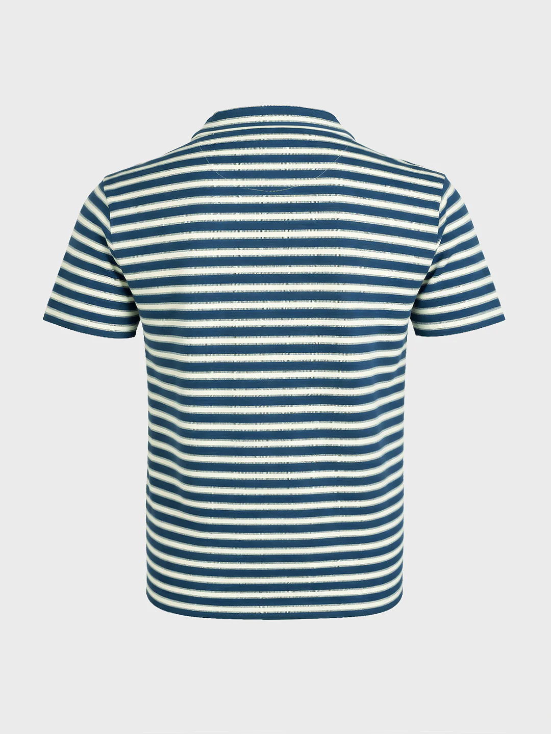 Men's Blue Slim Fit Striped Casual T-Shirt - Image 6