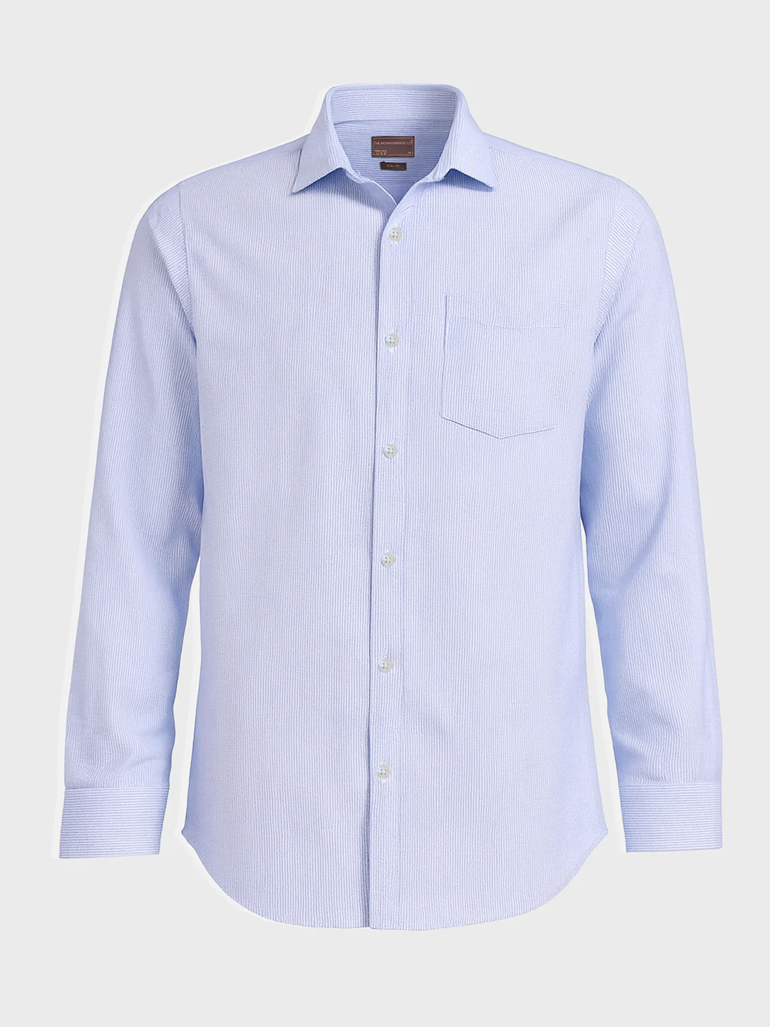 Men's Blue Slim Fit Striped Formal Shirt - Image 3