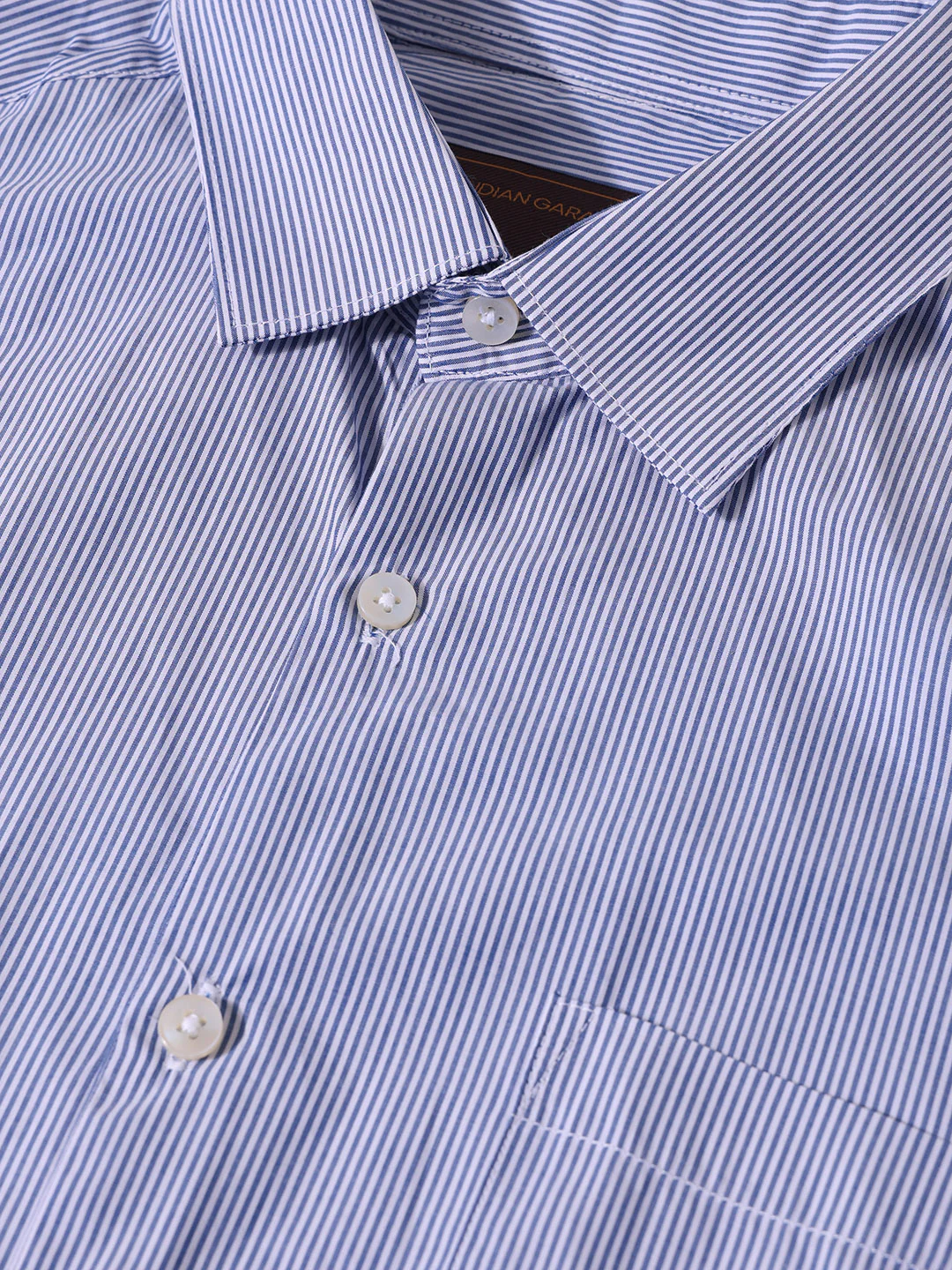 Men's Blue Slim Fit Striped Formal Shirt - Image 5