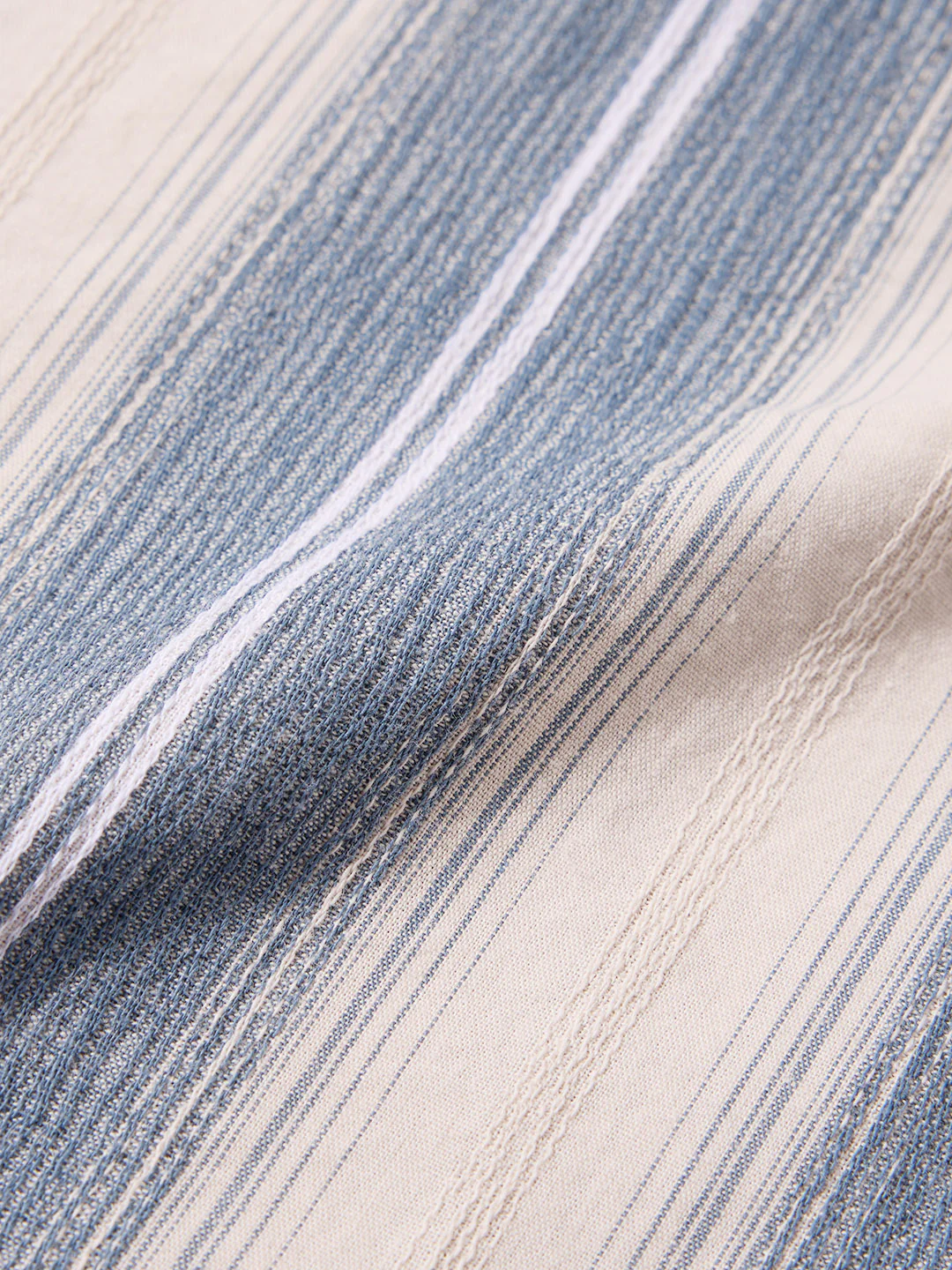 Men's Blue Slim Fit Vertical Stripes Casual Shirt - Image 7